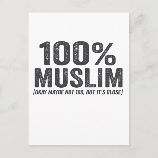 100 Muslim Oky Maybe Not 100 Funny Ramadan Eid  Announcement Postcard (Front)