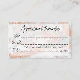 100 Nails Appointment Reminder Rose Marble Business Card