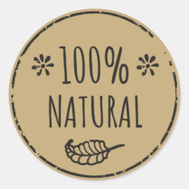 100% Natural Jar Label (Front)