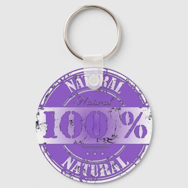 100% Natural Keychain (Front)