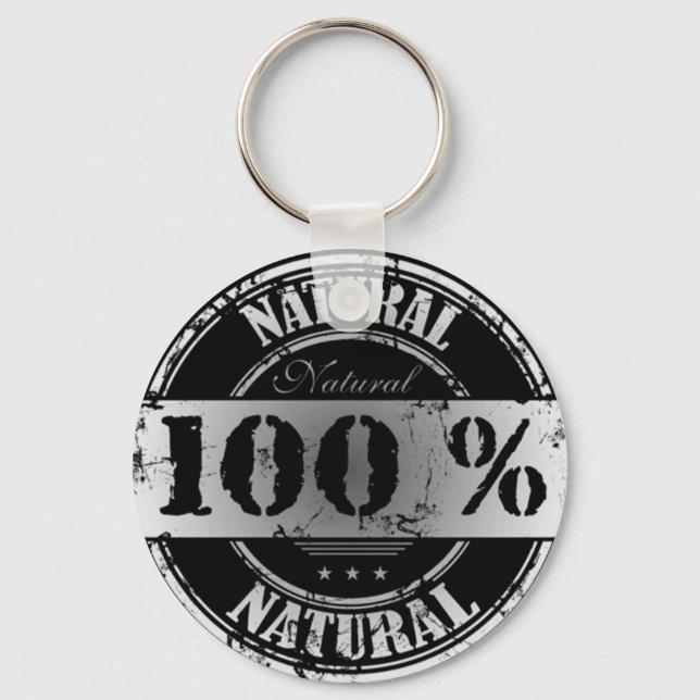 100% Natural Keychain (Front)