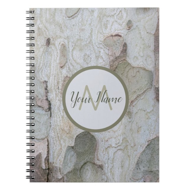 100% Natural monogram with your name! Notebook (Front)