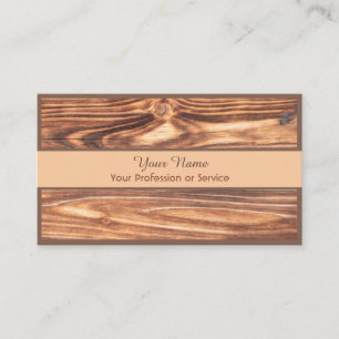 100% natural organic wooden style business card