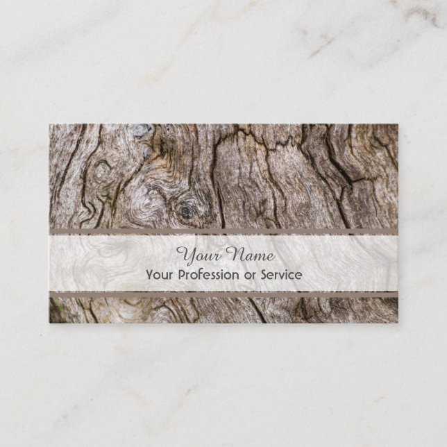 100% natural organic wooden style business card (Front)