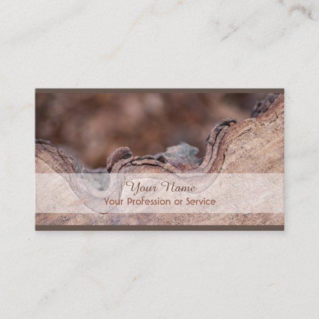 100% natural organic wooden style business card (Front)