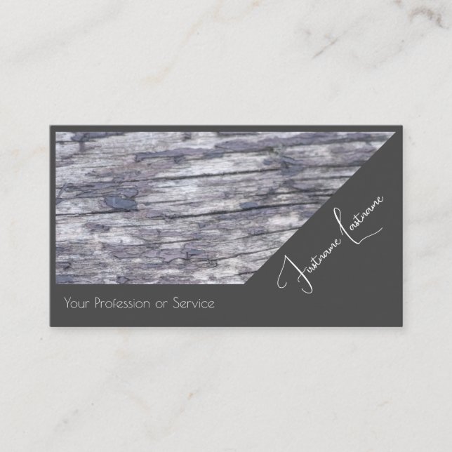 100% natural organic wooden style interior design business card (Front)