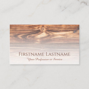 100% natural organic wooden style interior design business card