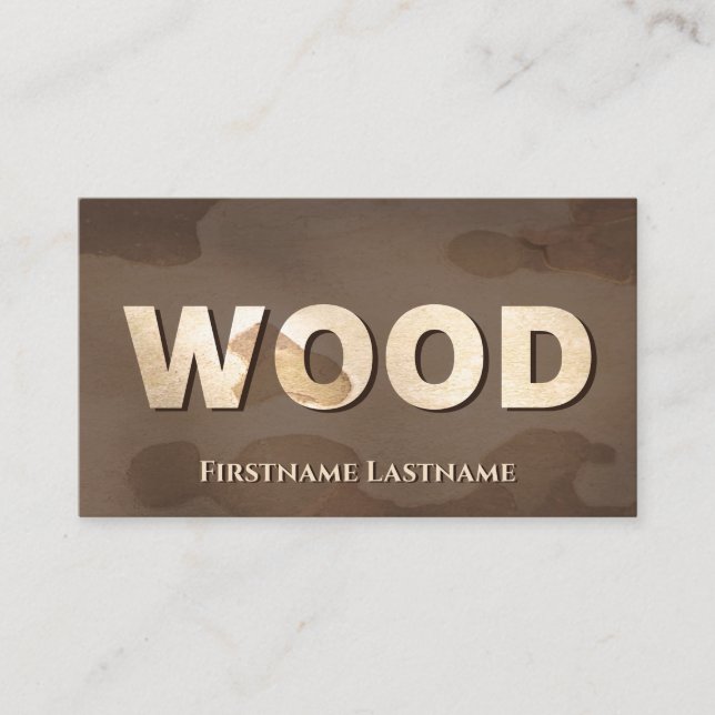 100% natural organic wooden style wooden letters business card (Front)