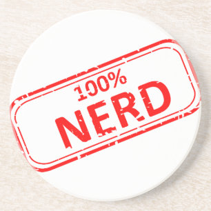 100% Nerd Rubber-stamp Coaster