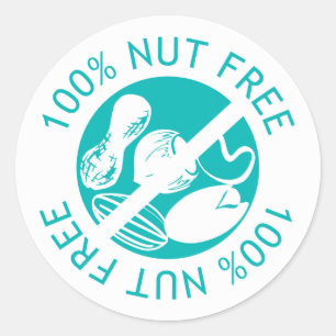 100% Nut Free Customised Colour Label