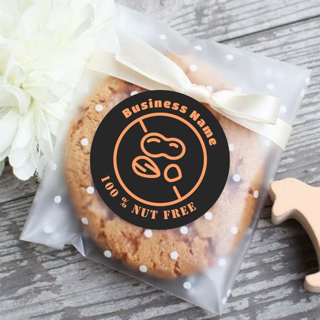 100% Nut Free No Nuts Custom Food Label (Creator Uploaded)