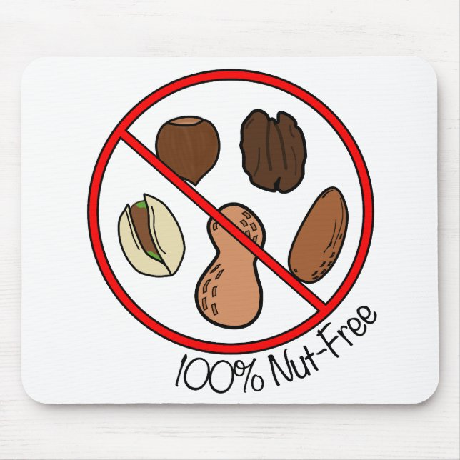 100% Nut Free (Tree nuts & Peanuts) Mouse Pad (Front)