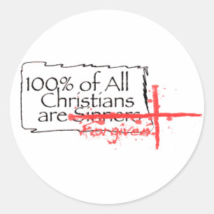 100% of Christians Classic Round Sticker