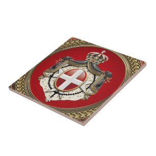 [100] Order of Malta - SMOM Coat of Arms Ceramic Tile