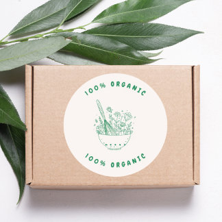 100% Organic Baking Flowers Classic Round Sticker