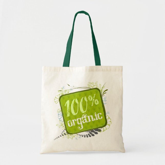 100% Organic Canvas Grocery Tote Bag (Front)