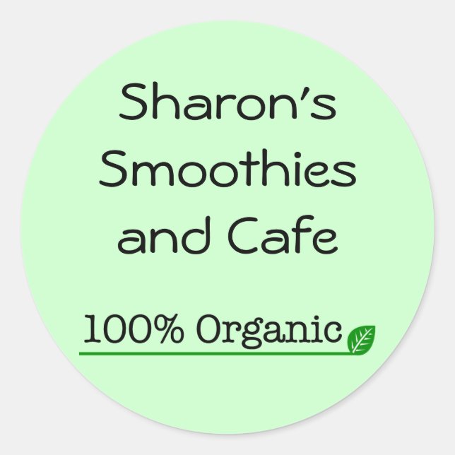 100% Organic Classic Round Sticker (Front)