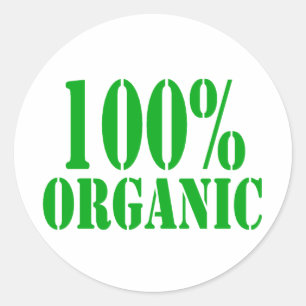 100% Organic Classic Round Sticker