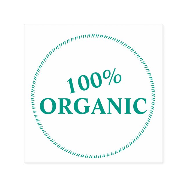 100% organic framed circle round | YOUR LOGO green Self-inking Stamp (Design)