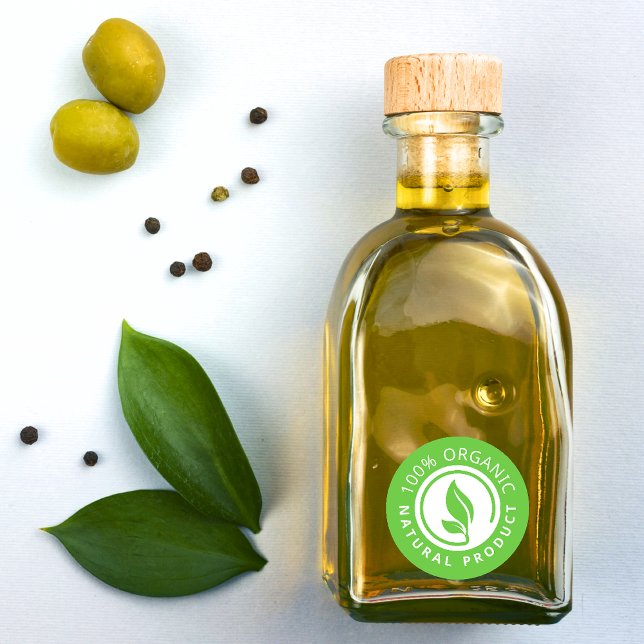 100% Organic Natural Product Sticker Green Eco (Creator Uploaded)