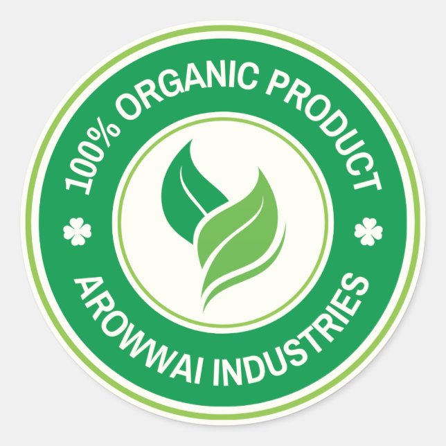 100% Organic Product Label Sticker (Front)