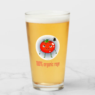 100% Organic Rage Funny Angry Tomato Glass