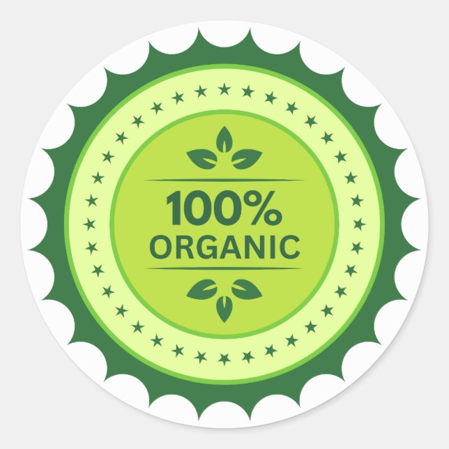 100 % Organic set of stickers (Front)