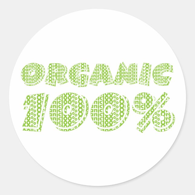 100% Organic Stickers (Front)