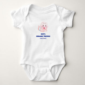 "100% Organic Trouble" Funny Watercolor Baby Bodys Bodysuit