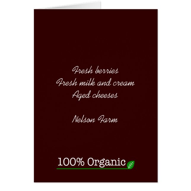 100% Organic - white text (Front)