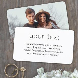 100 Pack Chic Minimalist Photo Wedding Enclosure Business Card