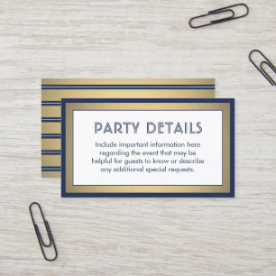 100 Pack Details Enclosure Navy Blue, White & Gold Business Card