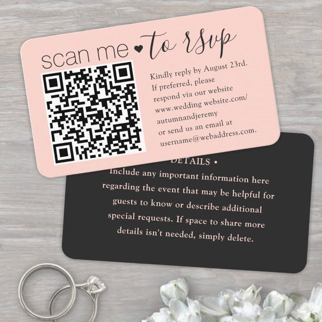 100 Pack DIY Colours Pink & Black Details & QR RSV Business Card (Creator Uploaded)