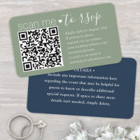 100 Pack DIY Colours Sage & Blue Details & QR RSVP
