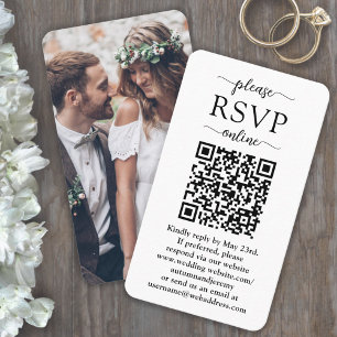 100 Pack Online QR RSVP & Photo Wedding Enclosure Business Card