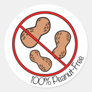 100% Peanut Free Classic Round Sticker