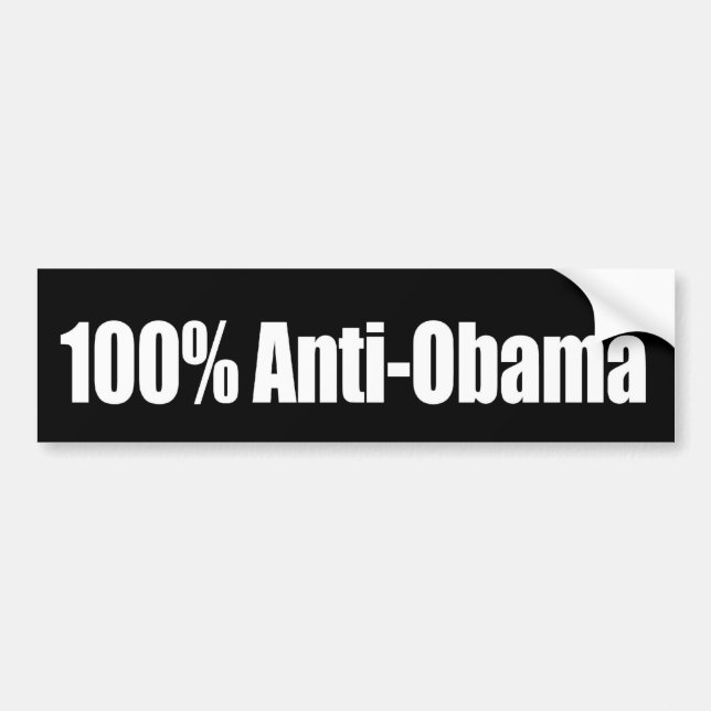 100 percent Anti-Obama Bumpersticker Bumper Sticker (Front)