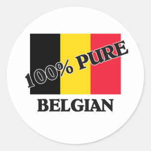 100 Percent BELGIAN Classic Round Sticker