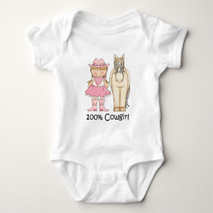 100 Percent Blonde Cowgirl and Horse Baby Bodysuit