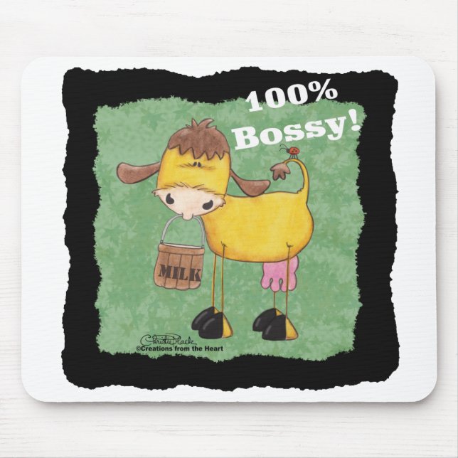 100 Percent Bossy Cow Mouse Pad (Front)
