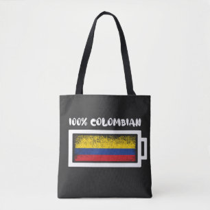 100 Percent Colombian Flag Tote Bag