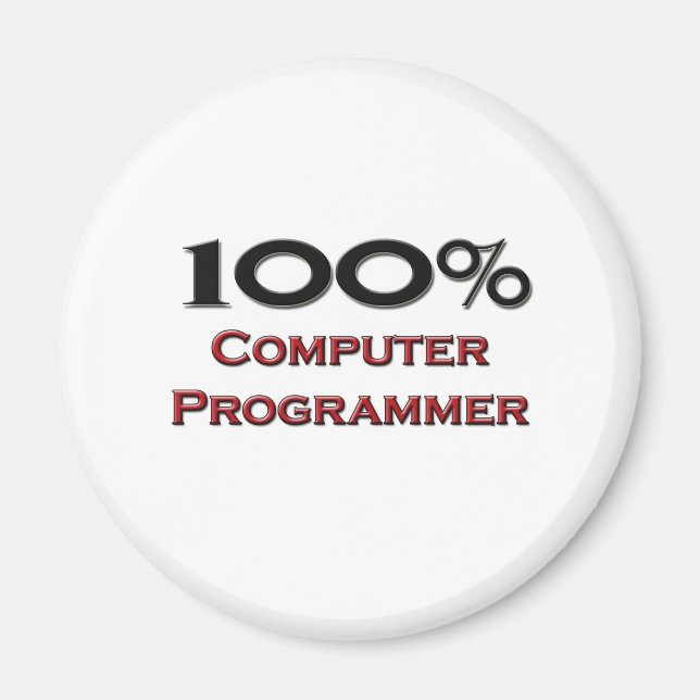 100 Percent Computer Programmer Magnet (Front)