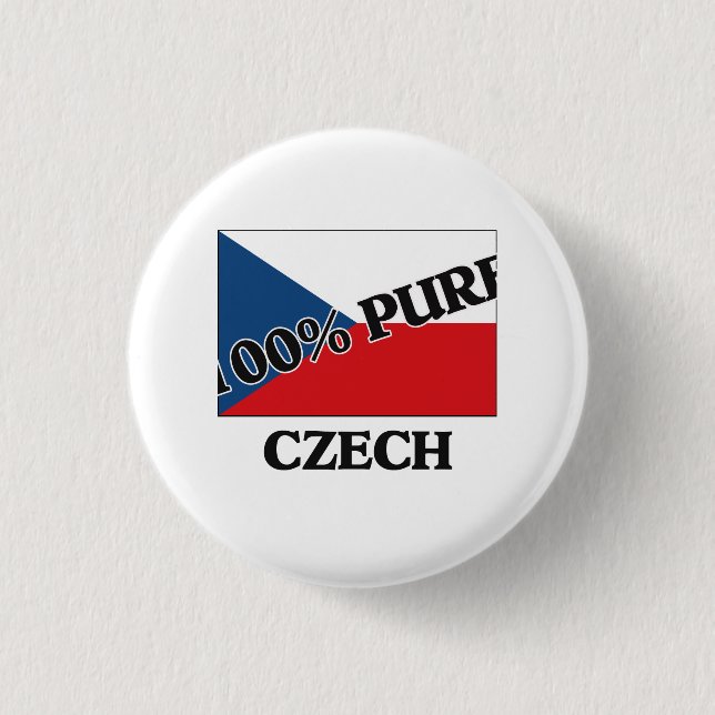 100 Percent CZECH 3 Cm Round Badge (Front)
