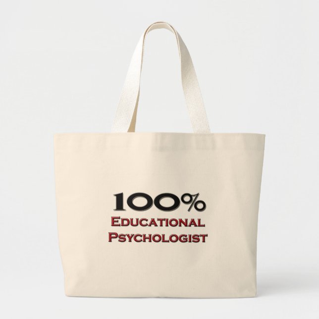 100 Percent Educational Psychologist Large Tote Bag (Front)