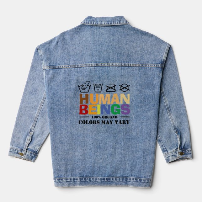 100 percent human colours may vary equality denim jacket (Back)