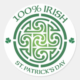 100 Percent Irish Celtic Medallion Classic Round Sticker