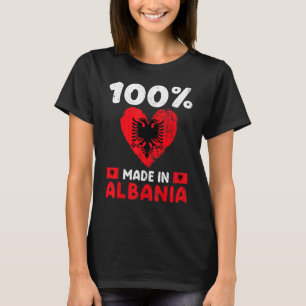 100 Percent Made In Albania Albanian Boys Girls Ki T-Shirt