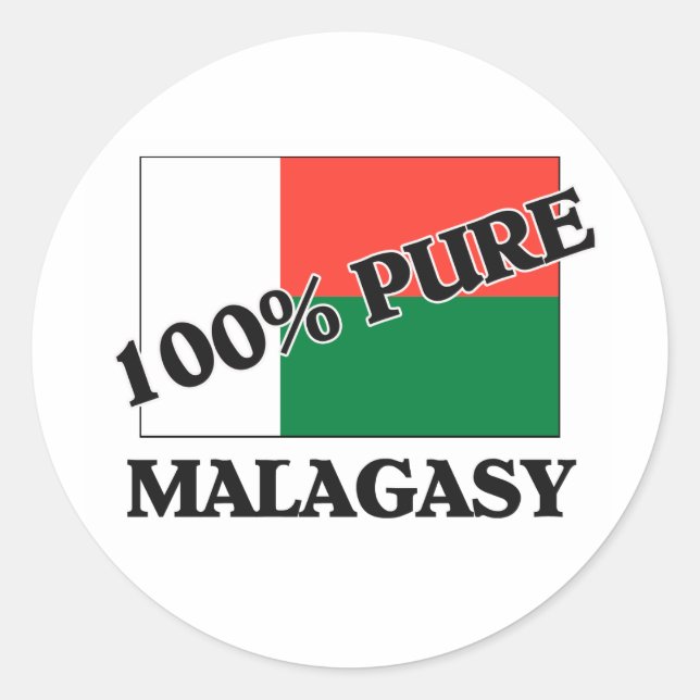 100 Percent MALAGASY Classic Round Sticker (Front)