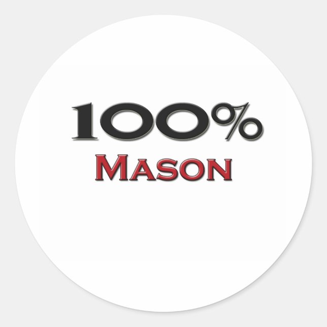 100 Percent Mason Classic Round Sticker (Front)