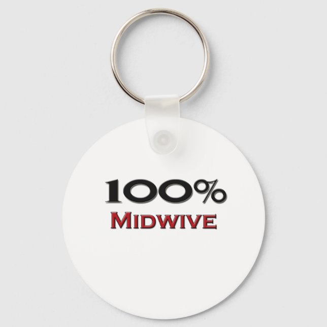 100 Percent Midwive Key Ring (Front)